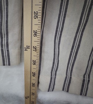 Ci Sono Pants Medium Pull On Straight Leg Lightweight Cotton Blend Ivory Gray