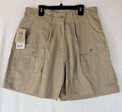 Tag Safari Shorts Womens 14 Hunting Khaki New NWT