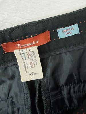 Anthropologie Pants Women 4 Cartonnier Green Seamed Mid Rise