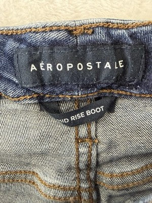 Aeropostale Mid Rise Boot Jeans Womens 8 Short Blue Denim 8S