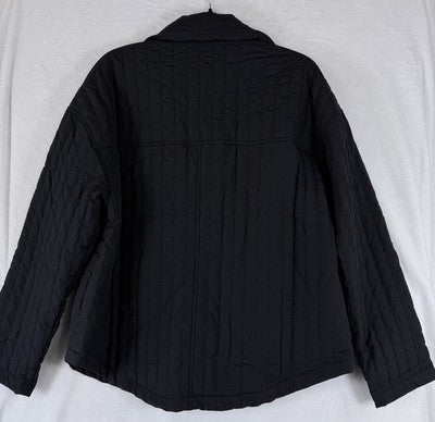Old Navy Shacket Small Black Quilted Women Snap Front Jacket New NWT