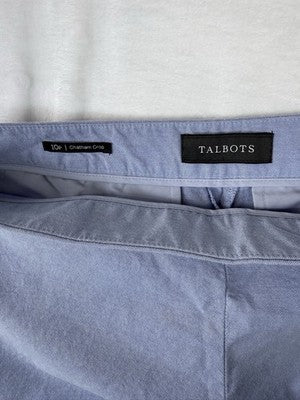 Talbots Chatham Crop Pants 10 Petite Women Scalloped Hem Blue Cotton Stretch 10P