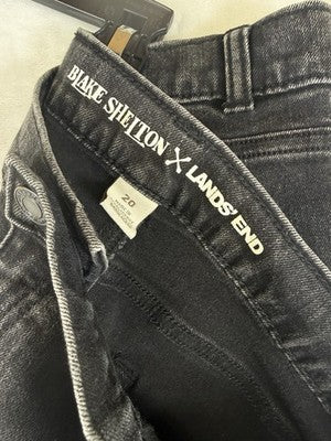 Blake Shelton Lands End Jeans Boys 20 Black Denim Kids