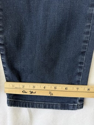 Eileen Fisher Jeans 8 Straight Leg Stretch Denim Blue Organic Cotton Denim