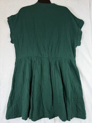 Gap Cotton Gauze Mini Shirtdress XL Tall Women Green Short Sleeve New NWT