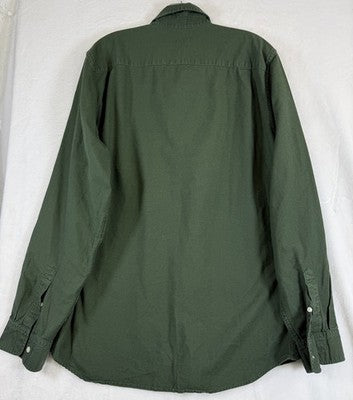 Gap Shirt Men Large Tall Oxford Green Slim Fit Stretch Button Down LT