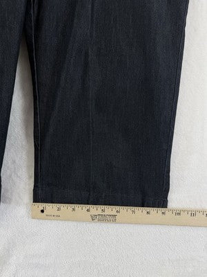 Lee Denim Capri Pants 12 Petite Dark Blue Jean Womens Just Below The Waist