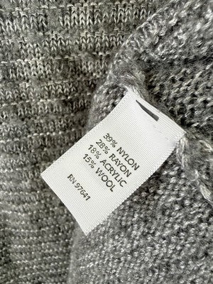 J Jill Large Top Sweater Gray Tunic Long Sleeve Womens Wool Blend High Neck