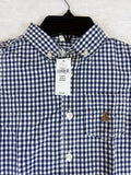 Baby Gap Boy 2T NWT Shirt Long Sleeve Blue Gingham Button Down Cotton New