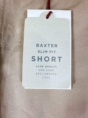Club Monaco Baxter Shorts 31 Mens 6” Chino Khaki Tan Beige Slim New NWT