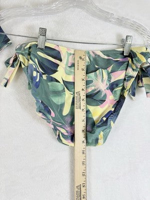 Venus Bandeau Bikini Set C Top 6 Bottom Tie Side Tropical Print Womens
