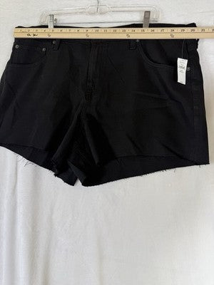 Gap Mid Rise UltraSoft Denim Cutoff Shorts Women 34 18 Black Relaxed 4” New NWT