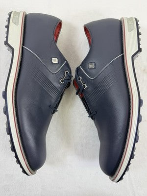 FootJoy DryJoys Golf Shoes 10.5 Men Premiere Series Flint Spikeless Blue Leather