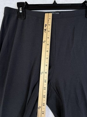 Eileen Fisher Pants Medium Stretch Crepe Straight Leg Pull On Gray Womens