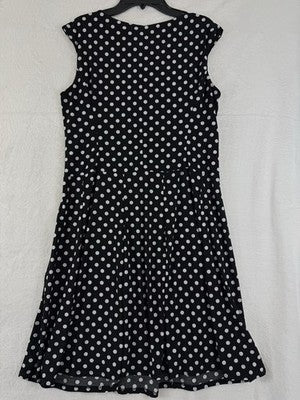 Polka Dot Dress 10 Petite Sleeveless Fit Flare Perceptions Womens 10P