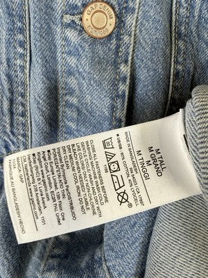 Gap Jean Jacket Medium Tall Women UltraSoft Icon Denim Crop Blue Light Blue New