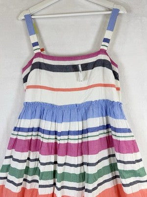 Gap Maxi Dress Medium Womens Striped Empire Waist 100% Cotton Sleeveless New $98