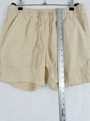 Eddie Bauer Shorts Small Women Hemp Cotton Pull On Ecru Beige 5”