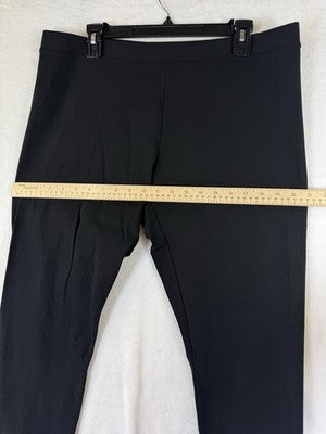 LL Bean Perfect Fit Pants XL  Womens Black Tapered Pull On Knit Stretch