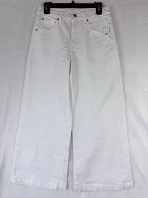 Gap High Rise Stride Ankle Jeans 27 4 Petite White Denim Womens New NWT
