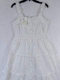 Gap × DÔEN Eyelet Midi Dress Small Womens Off White Sleeveless Boho Doen New NWT