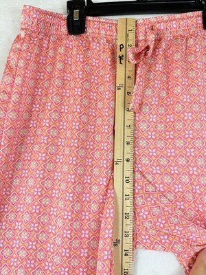 J Crew Pajama Pants Medium Satin Pink Print Womens