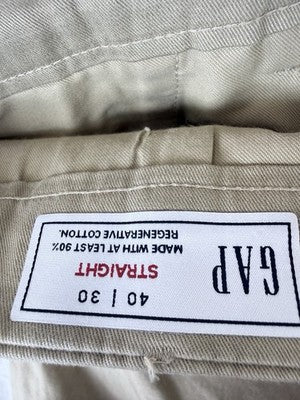 Gap Khaki Pants Men 40x30 Performance Straight Leg Tan Beige New NWT