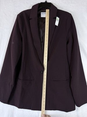 Old Navy Blazer Women Large Tall Plum Jacket Classic Stretch New NWT