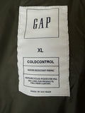 Gap Cold Control Puffer Vest XL Womens Olive Green Full Zip Lightweight Pockets
