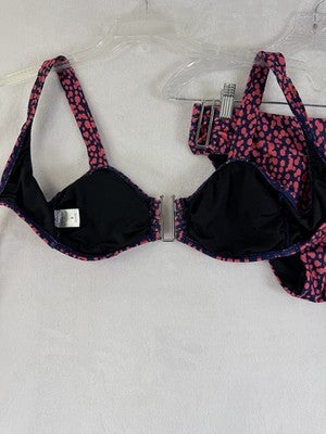 Venus Bikini Set Size 6 Top Bottom Blue Pink Swimwear Padded U Bar Womens