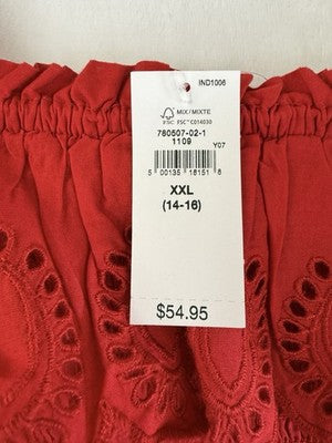 Gap Kids Smocked Ruffle Midi Dress XXL 14/16 Red Sleeveless Girls New NWT