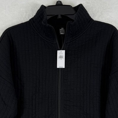 GapFit Jacket Small Womens Black New Gap Fit Quilted Knit Full Zip Mock Neck NWT