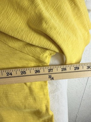 J Jill 4X Top Pima Seamed Elbow Sleeve Tunic Yellow Womens Plus Size Knit Cotton
