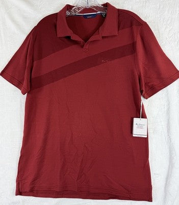 Ben Sherman Polo Shirt Medium Red Mens Pickleball Shirt Short Sleeves New NWT