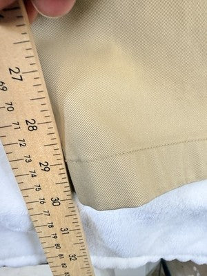 LL Bean Double L Chinos 46x30 Pants Tan Mens Natural Fit Hidden Comfort Pleated