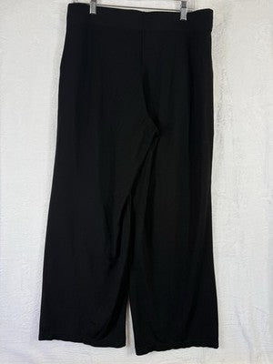 Max Studio Pants XL Black Knit Straight Leg Pull On Pockets Womens
