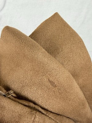 Ann Taylor Loft Faux Suede Crop Pants 00 Womens Brown Straight Leg