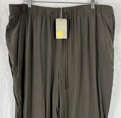 Boden 18 Womens Pants Pull On Lightweight Khaki Green UK 22 New NWT