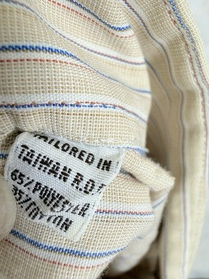 Yves Saint Laurent Shirt Button Up 14.5 32/33 Mens Beige Striped YSL Vintage