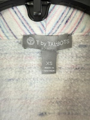 T By Talbots XS Top Fleece Space Dye Wrap Neck Pullover Long Sleeve