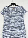 Chicos Dress Size 0 Small Blue Short Sleeve Knit Womens