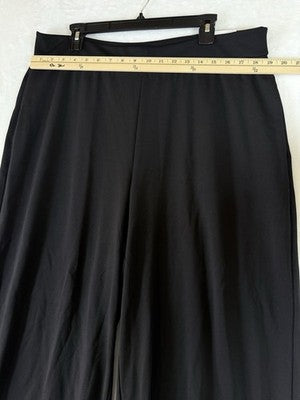 Lane Bryant 18 20 Wide Leg Pants Black Ponte Knit Pull On Magic Waistband New