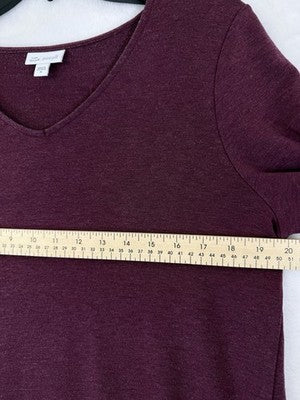 J Jill Pure Jill Luxe Tencel Top Medium Long Sleeve Burgundy Womens