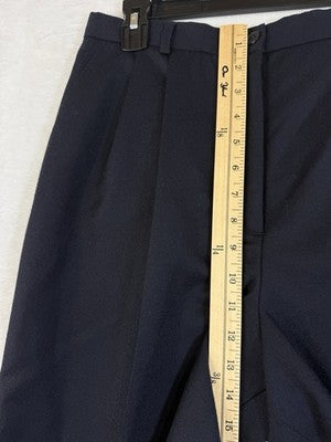 Vintage Talbots Dress Pants 12 Petite Navy Blue Lined 100% Wool Made In USA 12P