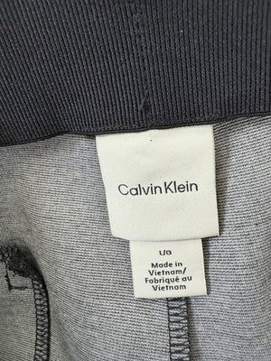Calvin Klein Pull On Pants Large Black Gray Houndstooth Knit Stretch Women