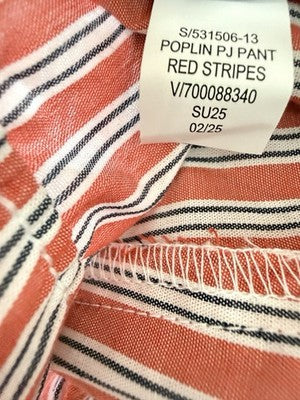 Gap Pajama Pants XL Tall 100% Cotton Poplin Red Blue Striped New NWT