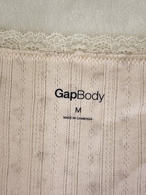 Gap Body Pajama Top Womens Medium Pink Floral Pointelle PJ Short Sleeve New NWT