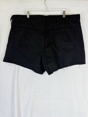 Gap Mid Rise UltraSoft Denim Cutoff Shorts Women 34 18 Black Relaxed 4” New NWT