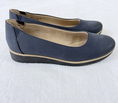 Soul Naturalizer Idea Ballet Flat Women 7.5 Indigo Leather Slip On Almond Toe