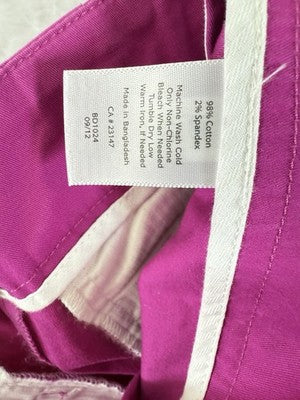 Talbots Pants 10 Barbie Pink Side Zip Heritage Womens Cotton Stretch